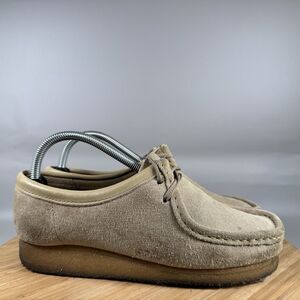 Clarks Originals Wallabee Womens 8.5 Tan Suede Lace Up Casual Shoes